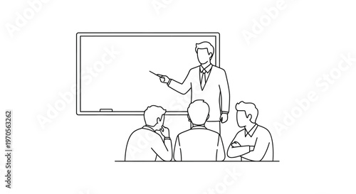 Businessman giving presentation to colleagues.