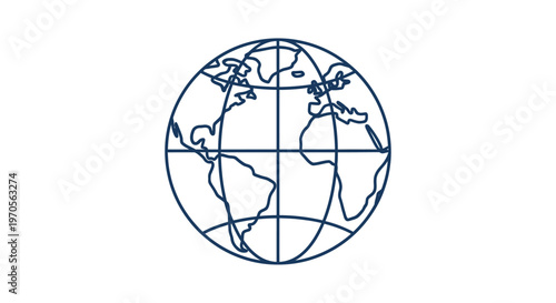 Globe Earth Map Illustration Graphic.