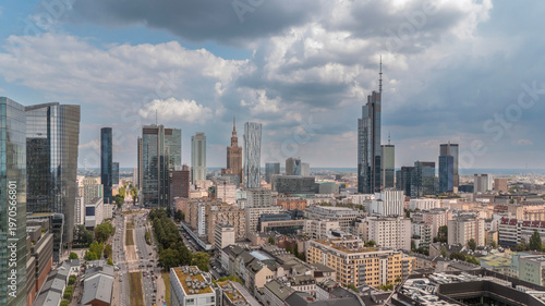 Warsaw Skyline with Modern Financial District Panorama, Poland