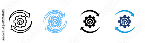 Continuous Improvement icon set multiple style collection