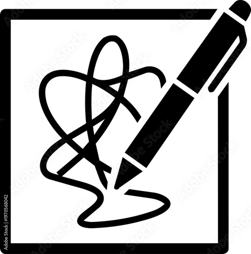 Pen scribble drawing creation sketch idea design pictogram