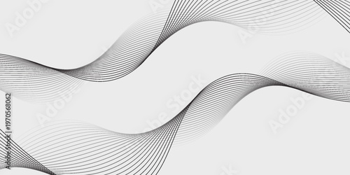 Abstract vector background with black wavy lines