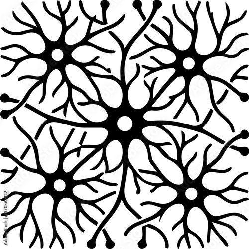 Neural network mycelium nature root complex biology pictogram