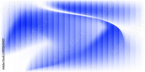 Abstract vertical blue light bar pattern background with glowing cyan center, creating a vibrant digital sound wave or equalizer effect, isolated on