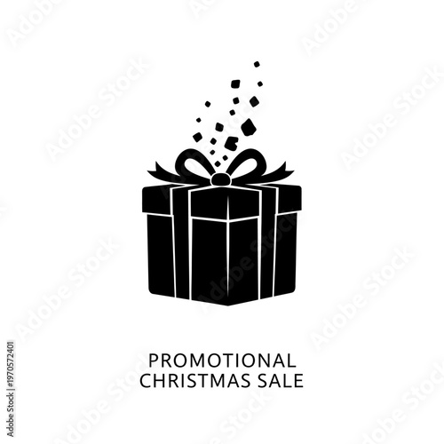 Black gift box with ribbon.