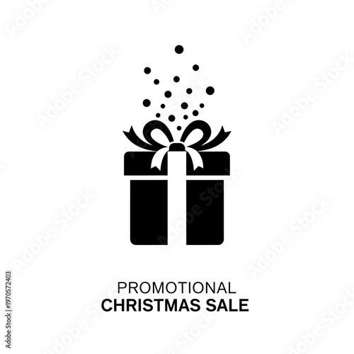 Black gift box with white ribbon.