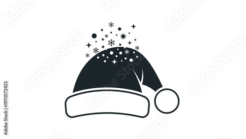 Black Santa Claus Christmas Hat.