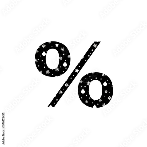 Black Percent Symbol with Stars.