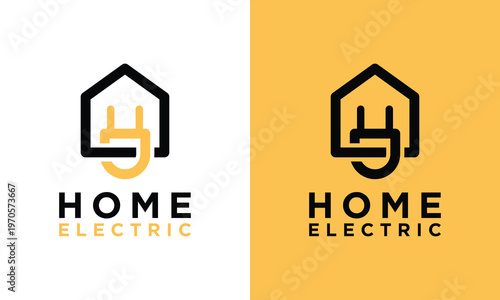 Home Electric Logo Design Modern and Minimalist Concept.