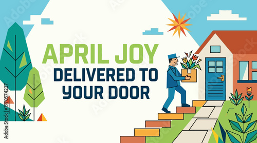 April Joy Delivered Spring Flowers Delivery Concept
