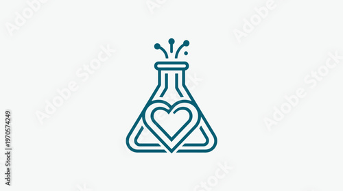 Science Of Love Flask With Heart Inside