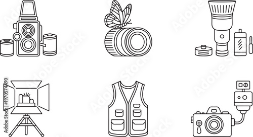 Craft Beer Brewing Process Icons Set - Brewery Equipment, Bottles, Barrels, and Hops Line Art V