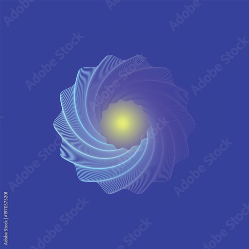 Abstract circular spiral made of smooth flowing lines forming a geometric pattern on a vibrant pink background. Modern digital design suitable for backgrounds, wallpapers, branding, and creative visua