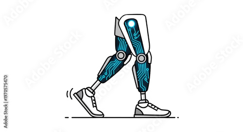 Futuristic Bionic Prosthesis with Circuit Board Design, Symbolizing Advanced Medical Technology and Enhanced Human Mobility Innovation