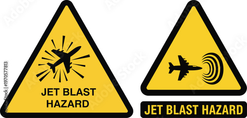 Jet blast hazard warning signs