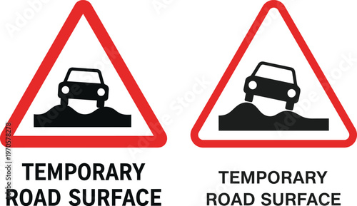 Temporary road surface warning signs