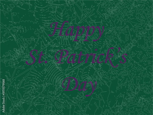 Festive green background with “Happy St. Patrick’s Day” text in elegant typography. Suitable for holiday greetings, social media posts, invitations, and celebration designs related to Irish culture an