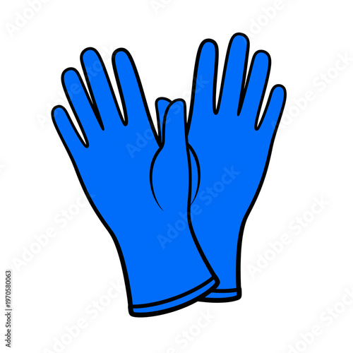 Blue Protective Gloves: This image highlights a pair of blue protective gloves, essential for maintaining cleanliness and safety in various settings. 