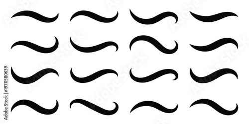 Vector swash swoosh tails flourish design. Curly black swish tails and sporty plume swirl logo  elements for retro banners. Hand drawn collection of curly swishes, swashes, swoops. Vector, Eps10.