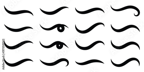 Text tails swoosh baseball sign typography font curve tails. Swoosh and swash typography tail shapes with dynamic retro wave lines. Collection of baseball script swooshes, tails, and underlines. Eps10