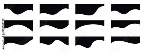 Collection of black border ornaments. Vector divider use for poster, greeting card, brochure, banner, charter. Separators shapes website presentation set. Divider isolated on white background. Eps10