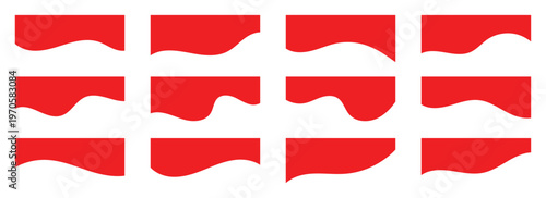 Abstract header border shapes for website banners and page dividers in red colors. Divider icons set use for banners, dividers, headers, backgrounds, decorative elements, website and more. Eps10