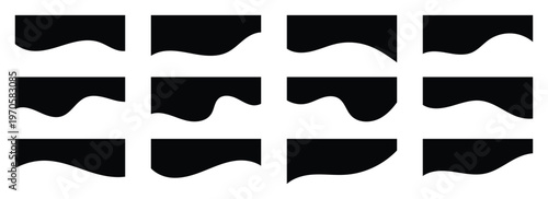 Hand draw web separator black divider highlight cover silhouette template, layout curve lines, waves, abstract design element for page web site. Divider header for app, banners or posters. Eps10