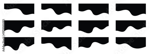 Hand draw web separator black divider highlight cover silhouette template, layout curve lines, waves, abstract design element for page web site. Divider header for app, banners or posters. Eps10