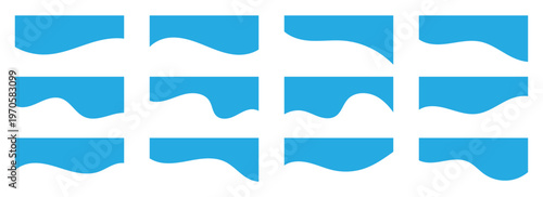 Abstract header border shapes for website banners and page dividers in blue colors. Divider icons set use for banners, dividers, headers, backgrounds, decorative elements, website and more. Eps10