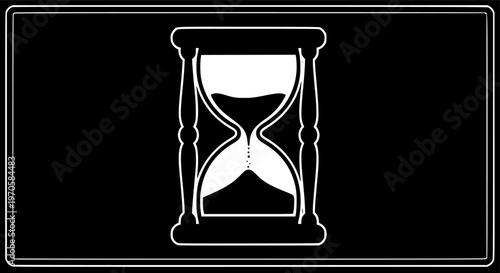 Black silhouette hourglass icon representing time and patience
