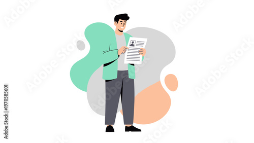 Man Holding Resume, Job Application, Career Choice, Professional Profile