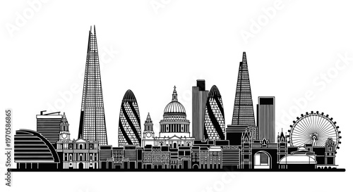 London City Skyline Buildings.