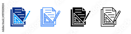 Design Multiple Style Icon Set Vector 