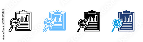Statistical Analysis icon set multiple style collection