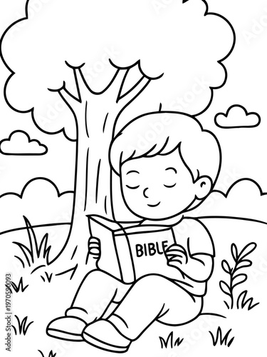Young Reader and the Book: A young person engrossed in a book, nestled beneath a tree, finds peace and solitude in the pages of literature, where knowledge and stories come to life.
