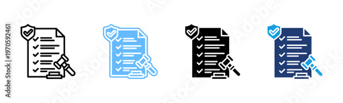 Regulatory Compliance icon set multiple style collection