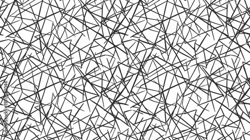 Chaotic black line mesh forming an abstract geometric background pattern.