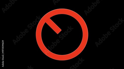 3D Red No Entry Prohibited Symbol | Alpha Channel