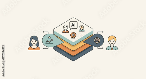 ai technology concept with people interacting