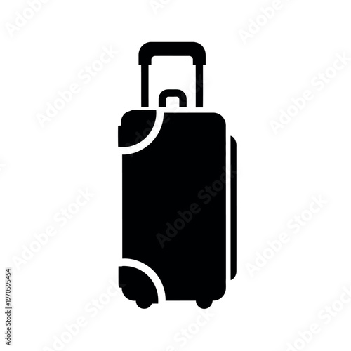 Black Silhouette of a Rolling Suitcase Icon.