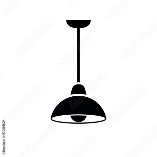 Pendant light fixture silhouette on white background.