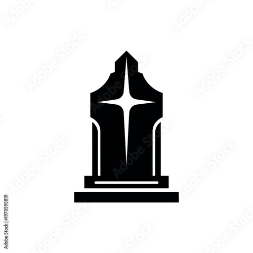 Religious Cross Icon Vector Illustration.