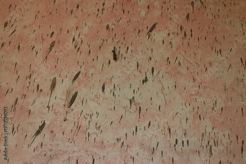 Smooth terracotta ceramic tile texture with natural dark speckles background