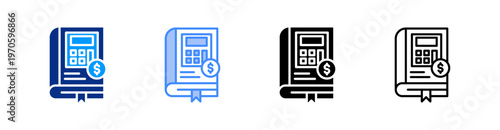 Accounting Book Multiple Style Icon Set Vector 
