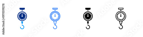 Steelyard Multiple Style Icon Set Vector 