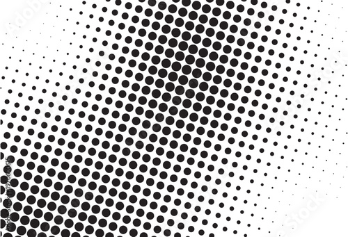 Black and white halftone dot gradient background with smooth diagonal fade pattern, perfect for comic style, print design, posters, and modern abstract visuals.