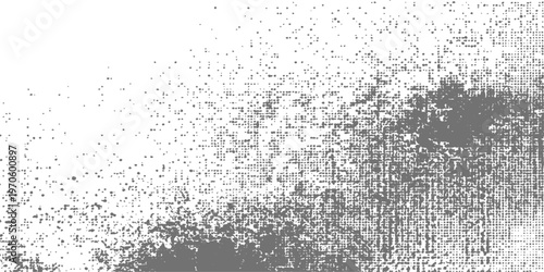 Abstract black and white grunge background featuring a textured winter pattern of cold ice and old paint on a rough vintage paper surface