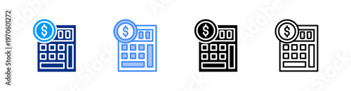Calculator Multiple Style Icon Set Vector 