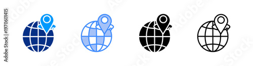 Gps Multiple Style Icon Set Vector 