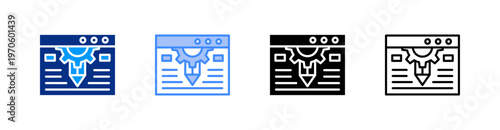 Content Multiple Style Icon Set Vector 